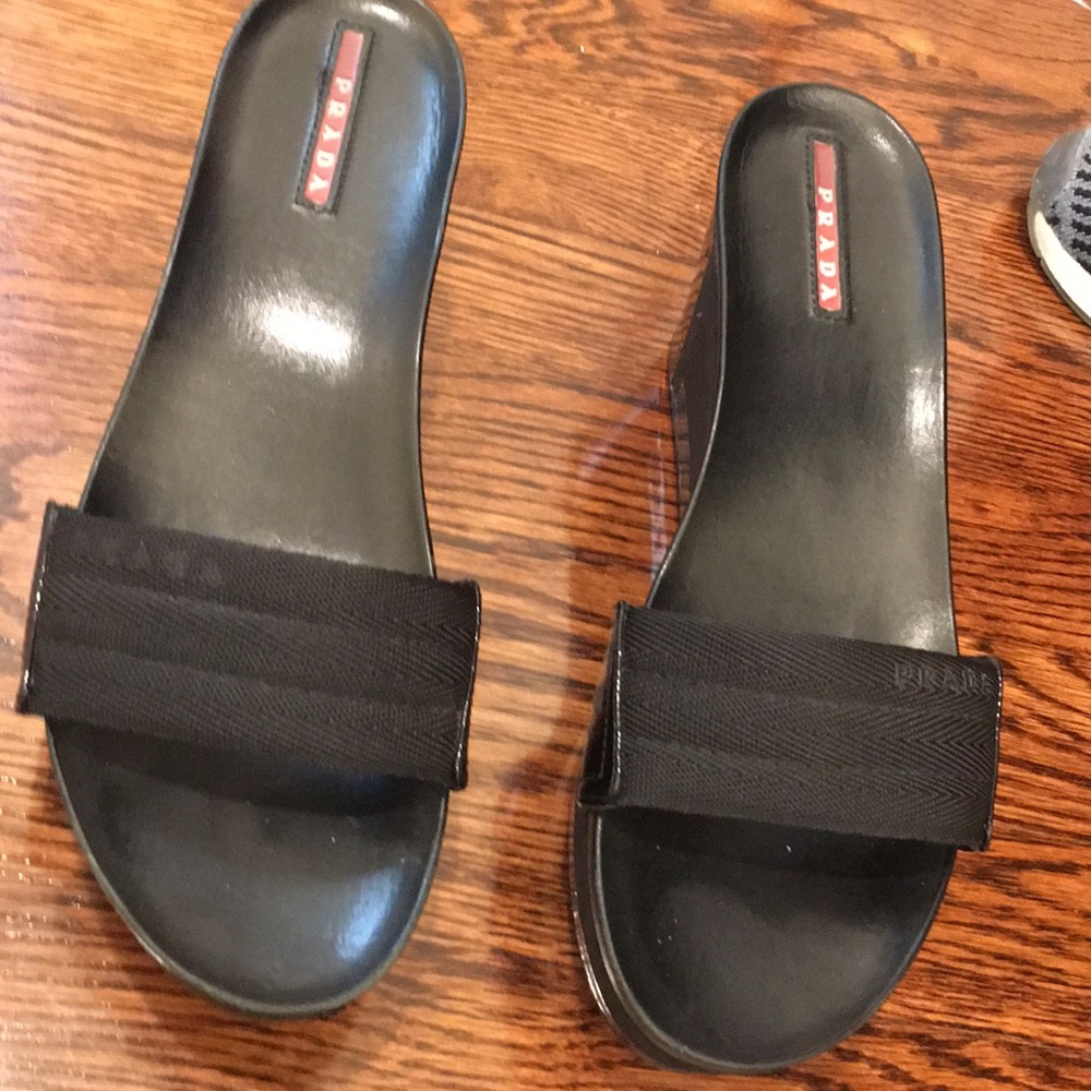 Black Prada open toe sandals